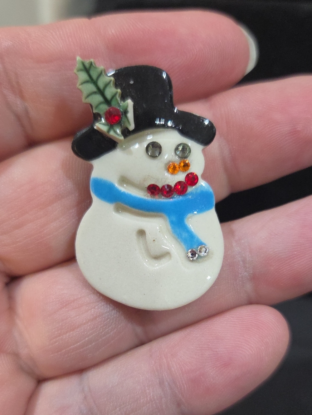 HANDMADE SNOWMAN BROOCH